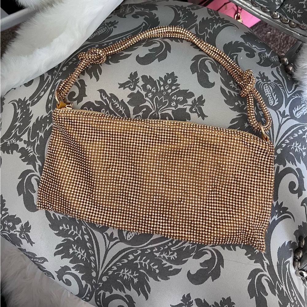Gold Rhinestone Shoulder Bag - NWT